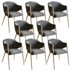 Ensemble de 2 chaises de salle à manger blanches contemporaines en sherpa à dossier bas