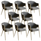 Ensemble de 2 chaises de salle à manger blanches contemporaines en sherpa à dossier bas