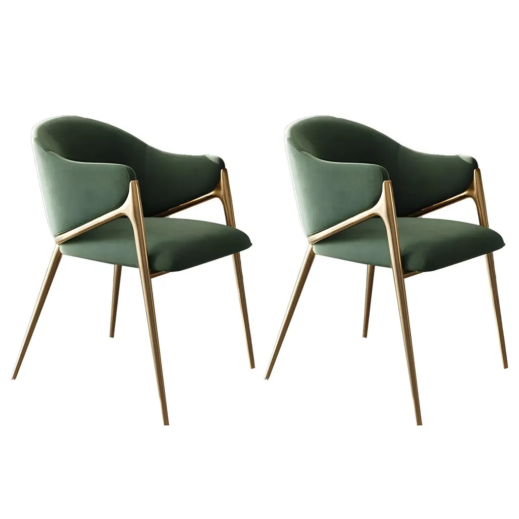 Ensemble de 2 chaises de salle à manger blanches contemporaines en sherpa à dossier bas