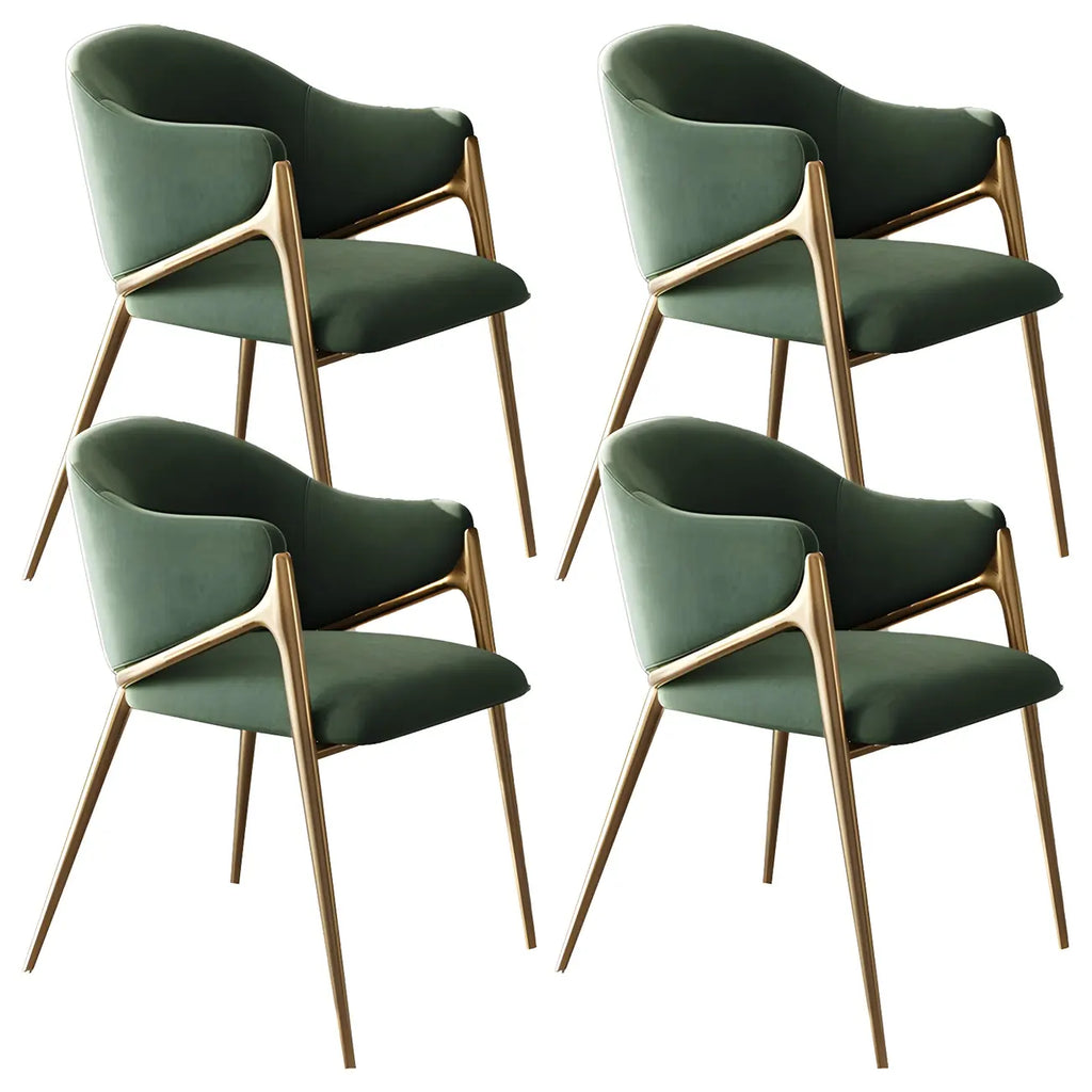 Ensemble de 2 chaises de salle à manger blanches contemporaines en sherpa à dossier bas