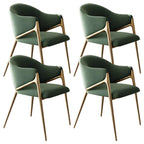 Ensemble de 2 chaises de salle à manger blanches contemporaines en sherpa à dossier bas