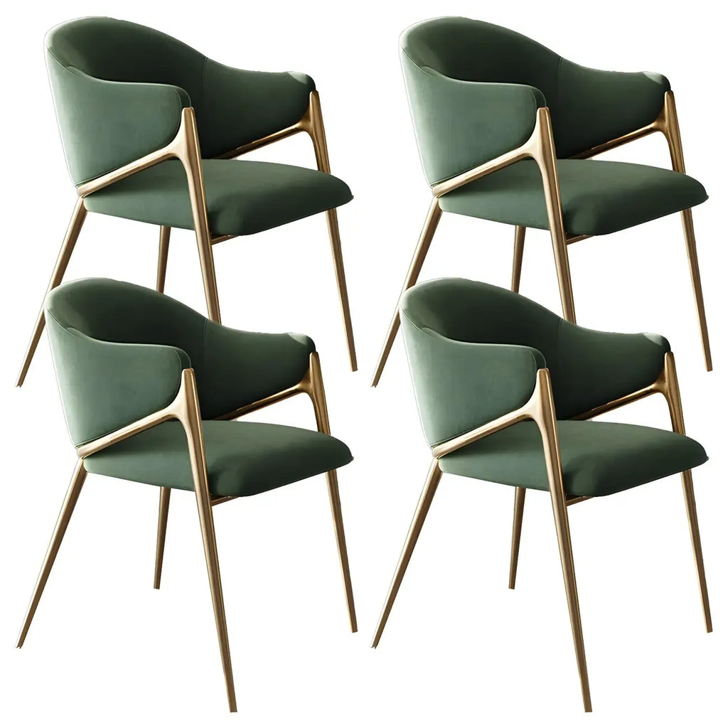 Ensemble de 2 chaises de salle à manger blanches contemporaines en sherpa à dossier bas