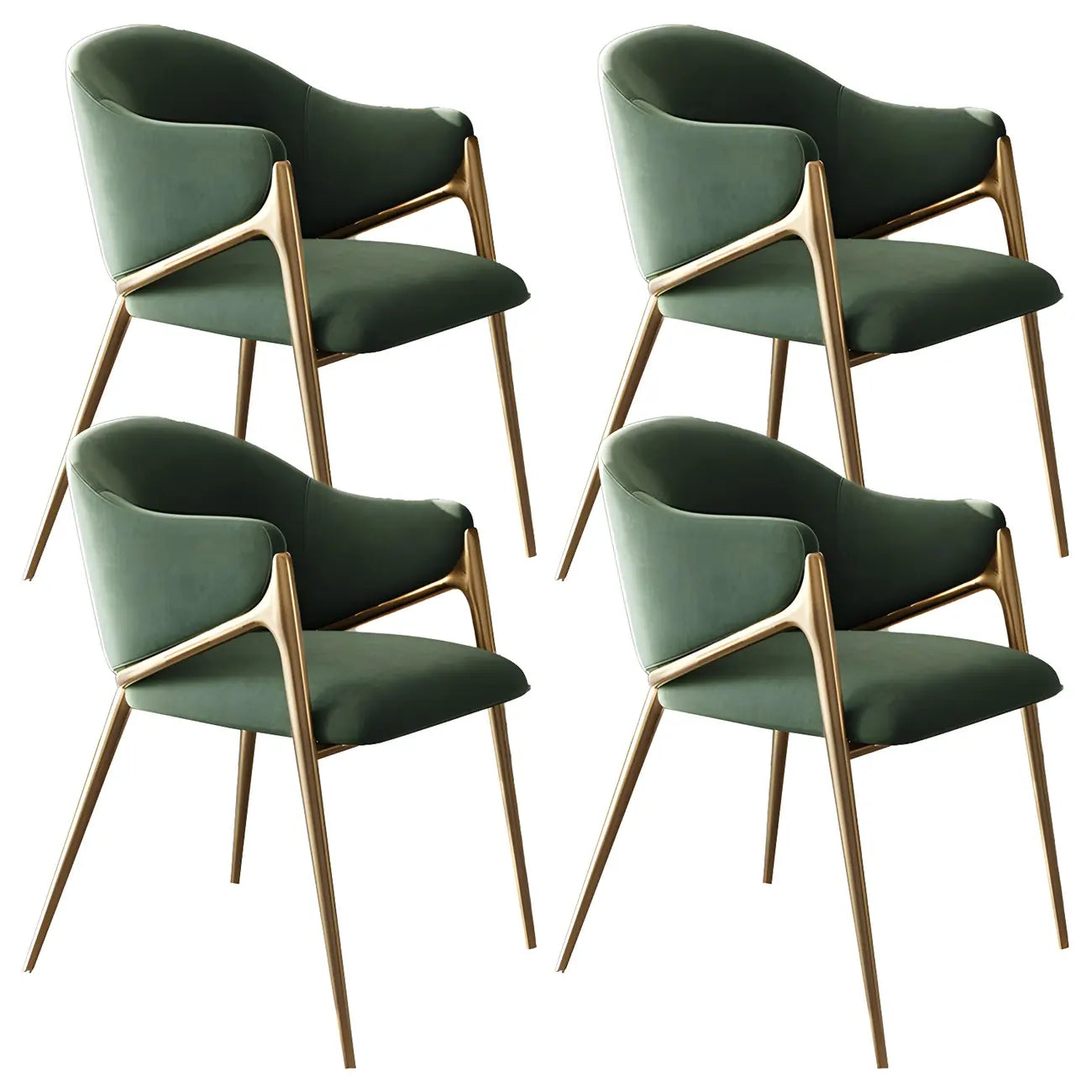 Ensemble de 2 chaises de salle à manger blanches contemporaines en sherpa à dossier bas