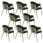 Ensemble de 2 chaises de salle à manger blanches contemporaines en sherpa à dossier bas