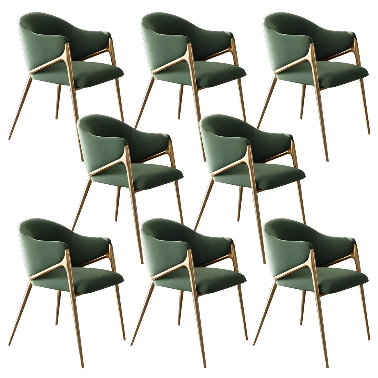 Ensemble de 2 chaises de salle à manger blanches contemporaines en sherpa à dossier bas