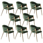Ensemble de 2 chaises de salle à manger blanches contemporaines en sherpa à dossier bas
