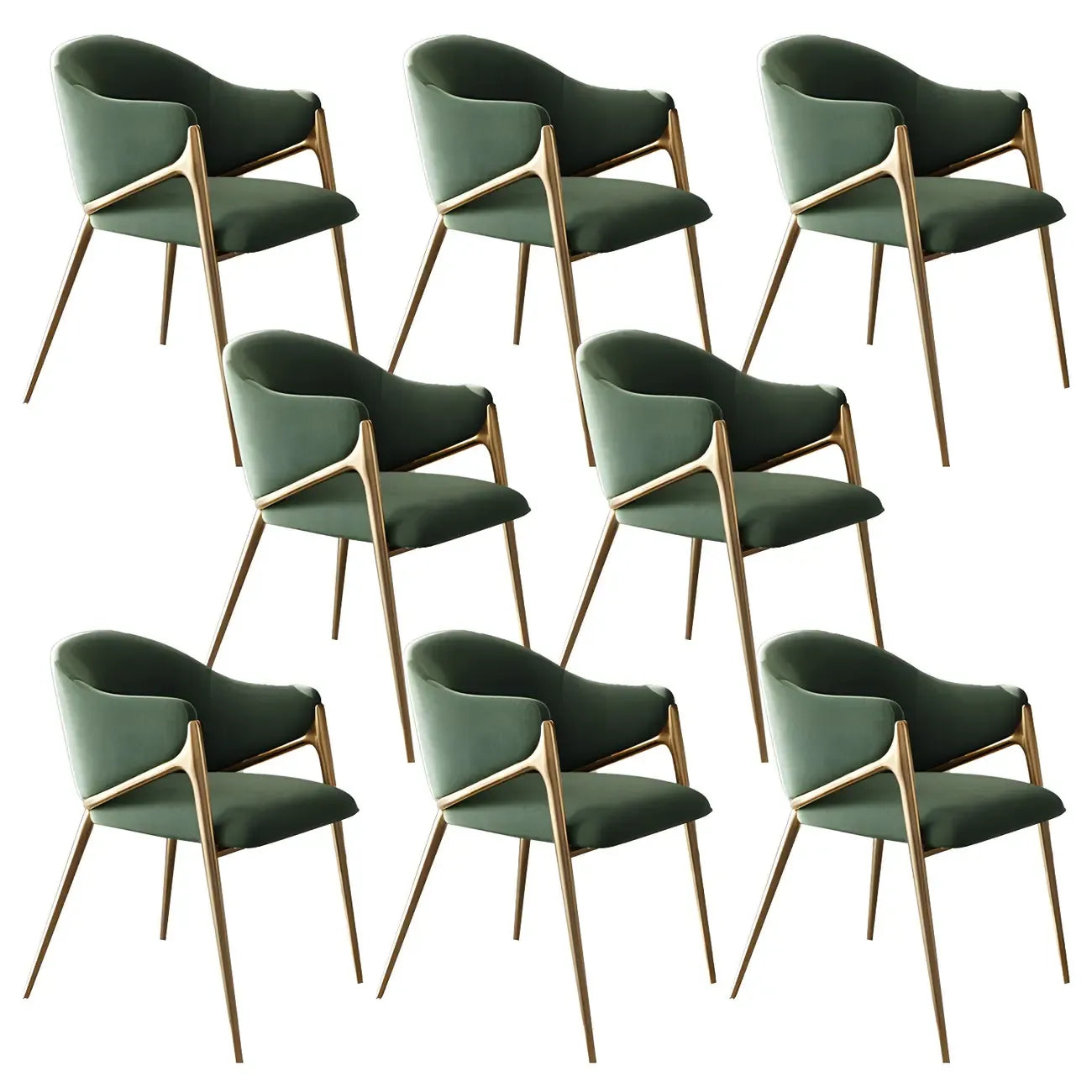 Ensemble de 2 chaises de salle à manger blanches contemporaines en sherpa à dossier bas