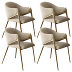 Ensemble de 2 chaises de salle à manger blanches contemporaines en sherpa à dossier bas