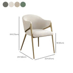 Ensemble de 2 chaises de salle à manger blanches contemporaines en sherpa à dossier bas