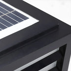 Lampes solaires LED rectangulaires noires pour poteaux extérieurs
