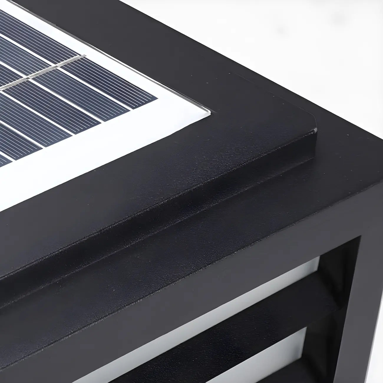 Lampes solaires LED rectangulaires noires pour poteaux extérieurs