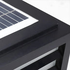 Lampes solaires LED rectangulaires noires pour poteaux extérieurs