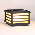 Lampes solaires LED rectangulaires noires pour poteaux extérieurs