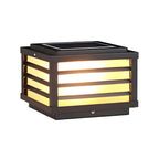 Lampes solaires LED rectangulaires noires pour poteaux extérieurs