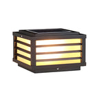 Lampes solaires LED rectangulaires noires pour poteaux extérieurs