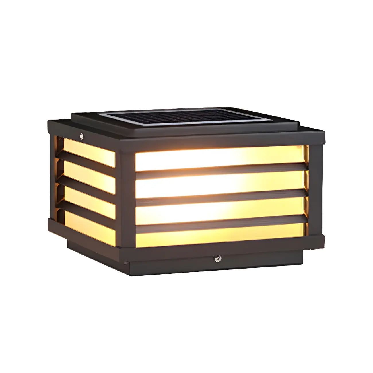 Lampes solaires LED rectangulaires noires pour poteaux extérieurs