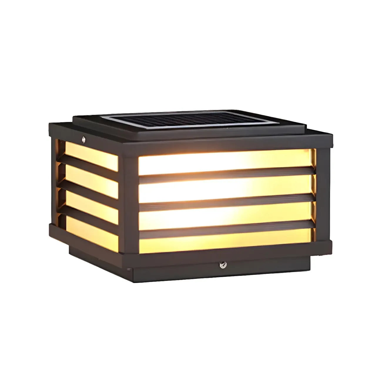 Lampes solaires LED rectangulaires noires pour poteaux extérieurs
