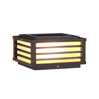 Lampes solaires LED rectangulaires noires pour poteaux extérieurs