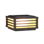 Lampes solaires LED rectangulaires noires pour poteaux extérieurs