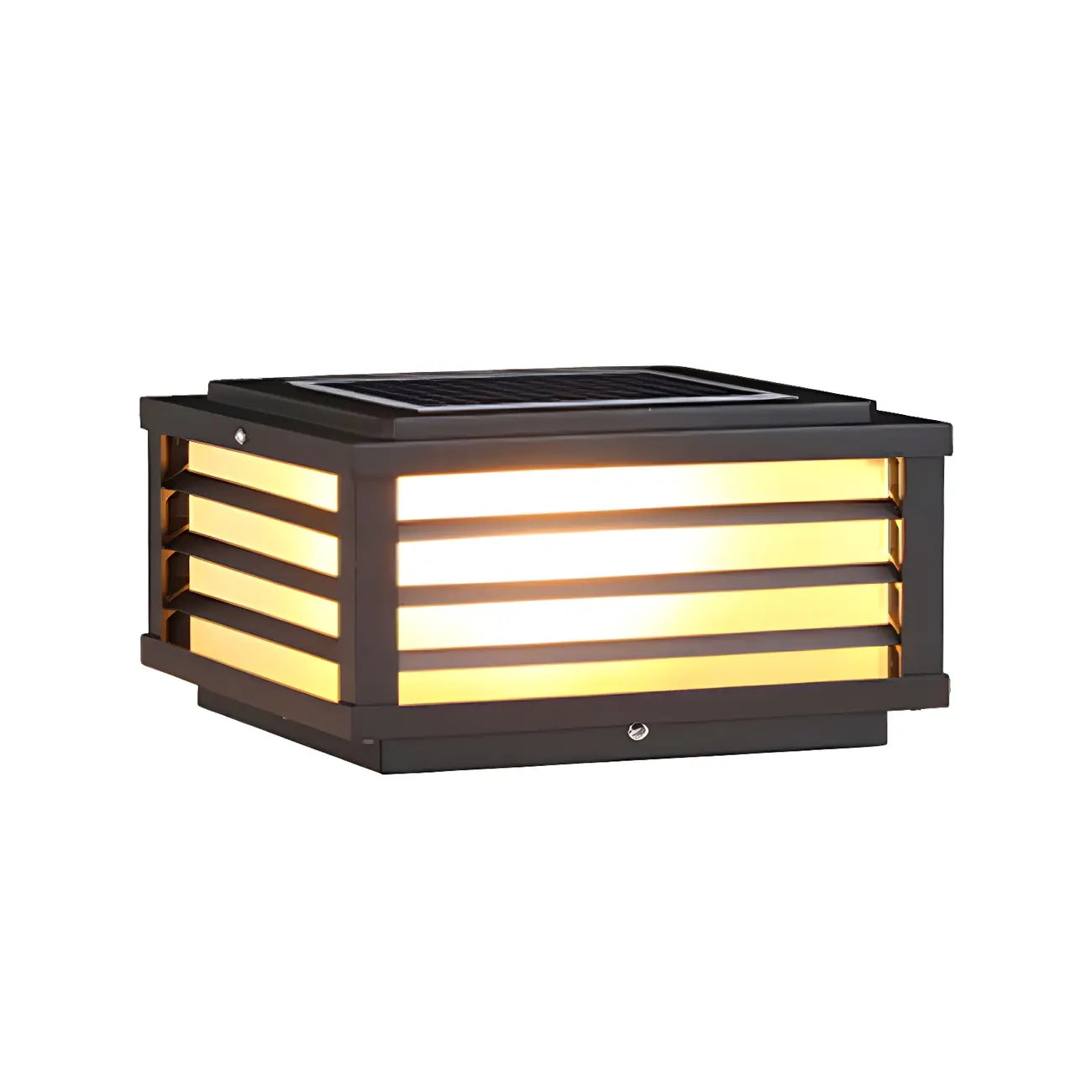 Lampes solaires LED rectangulaires noires pour poteaux extérieurs