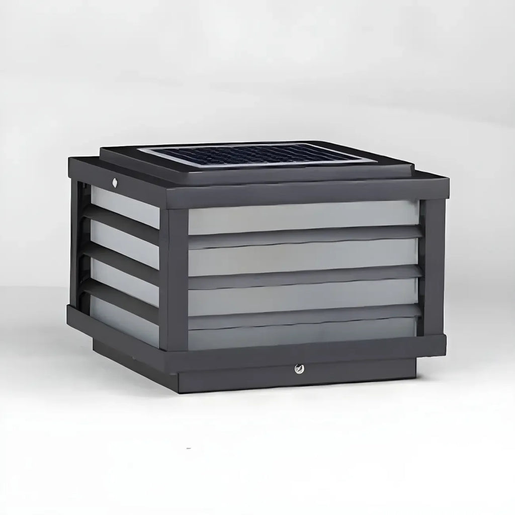Lampes solaires LED rectangulaires noires pour poteaux extérieurs