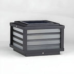 Lampes solaires LED rectangulaires noires pour poteaux extérieurs