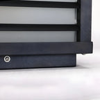 Lampes solaires LED rectangulaires noires pour poteaux extérieurs