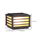 Lampes solaires LED rectangulaires noires pour poteaux extérieurs