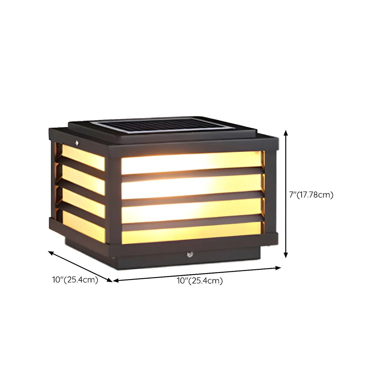 Lampes solaires LED rectangulaires noires pour poteaux extérieurs
