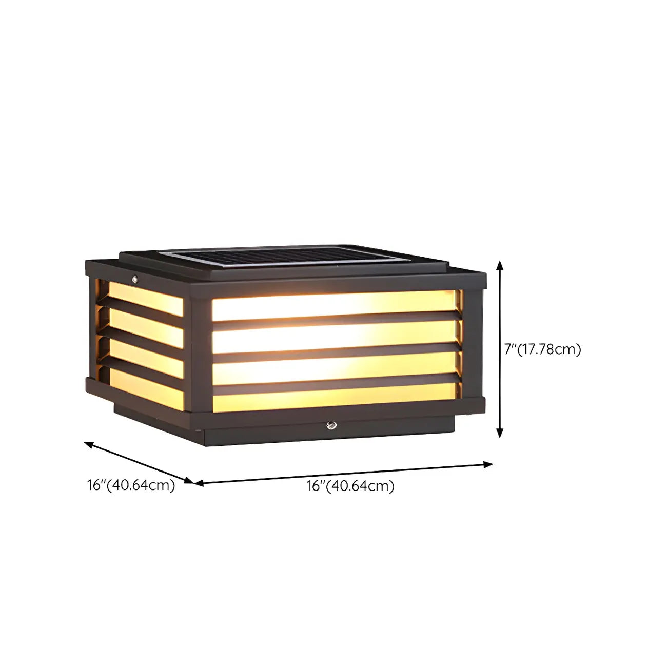 Lampes solaires LED rectangulaires noires pour poteaux extérieurs