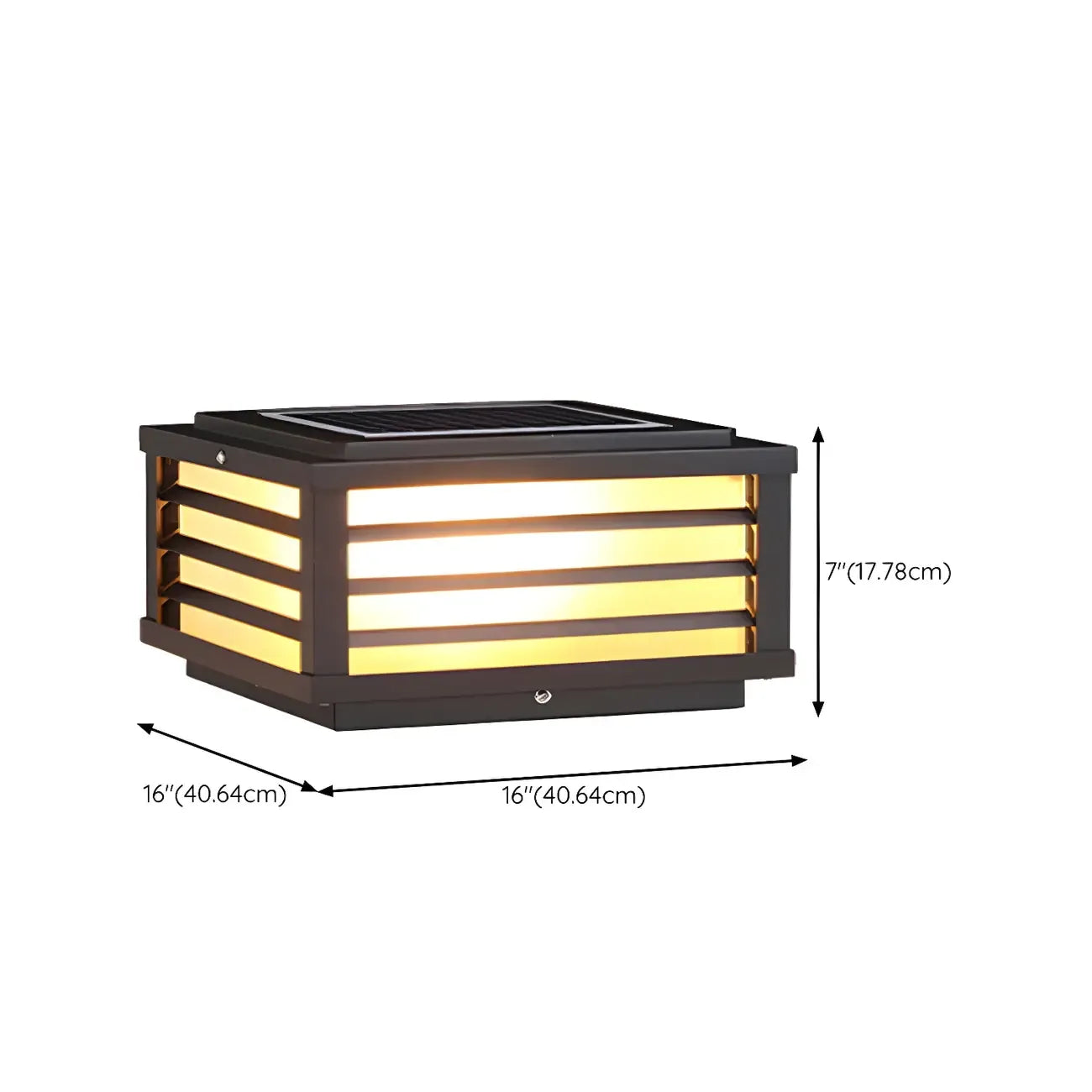 Lampes solaires LED rectangulaires noires pour poteaux extérieurs