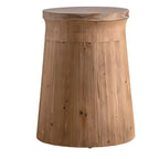 Table d'appoint ronde rustique en bois avec finition naturelle