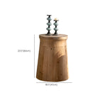 Table d'appoint ronde rustique en bois avec finition naturelle
