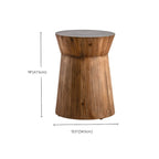 Table d'appoint ronde rustique en bois avec finition naturelle