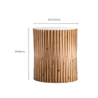Table d'appoint ronde rustique en bois avec finition naturelle