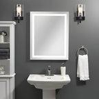 Applique murale moderne cylindrique en métal et verre à une lumière pour salle de bain