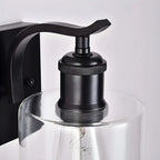 Applique murale moderne cylindrique en métal et verre à une lumière pour salle de bain