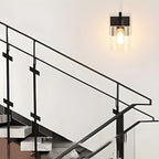 Applique murale moderne cylindrique en métal et verre à une lumière pour salle de bain