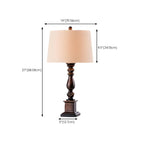 Lampe de table LED traditionnelle en résine brune pour éclairage de chevet