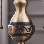 Lampada da tavolo vintage di lusso a forma di cupola in ottone e vetro