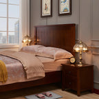 Lampada da tavolo vintage di lusso a forma di cupola in ottone e vetro