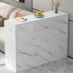 Table de bar rectangulaire blanche en bois pour salon
