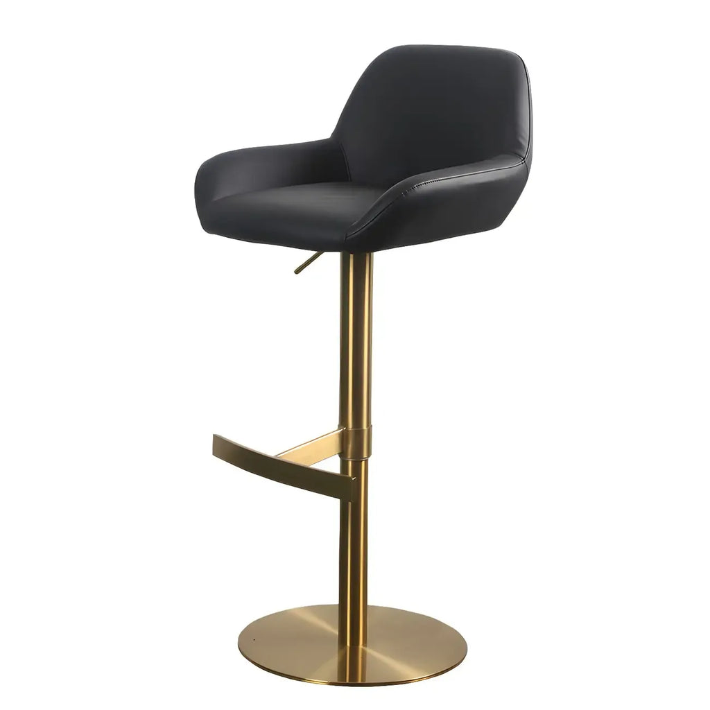 Tabourets de bar pivotants et réglables en métal brillant