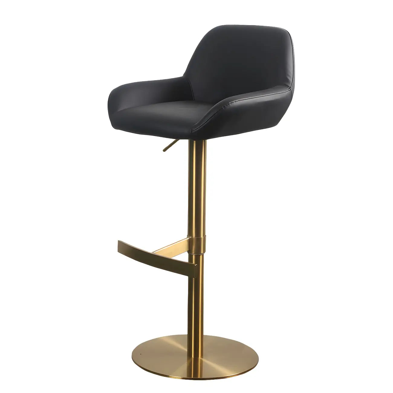 Tabourets de bar pivotants et réglables en métal brillant