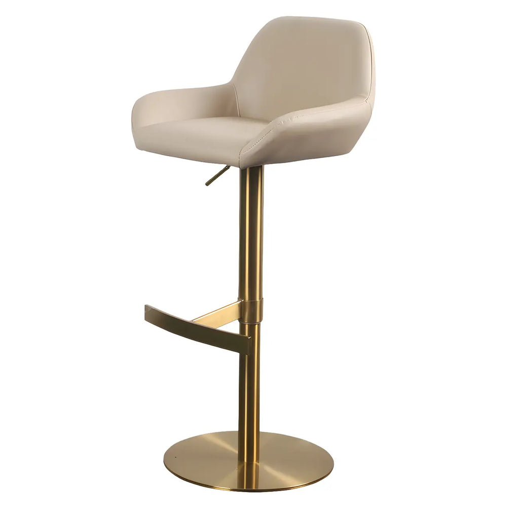 Tabourets de bar pivotants et réglables en métal brillant