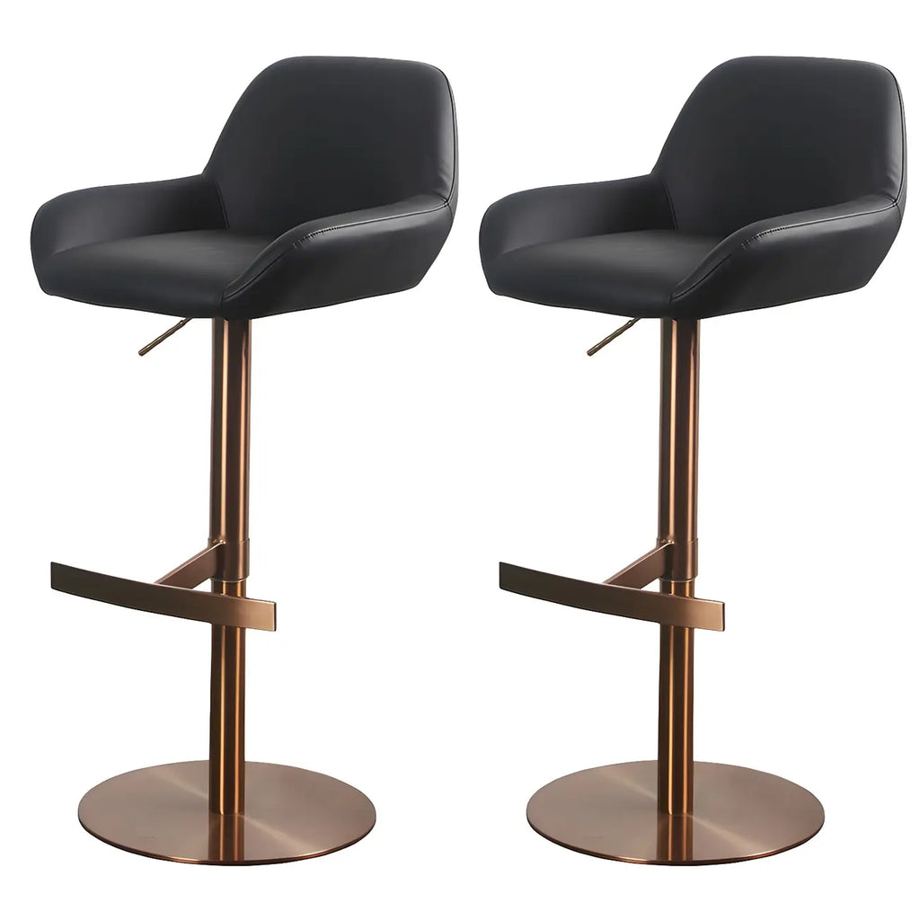 Tabourets de bar pivotants et réglables en métal brillant