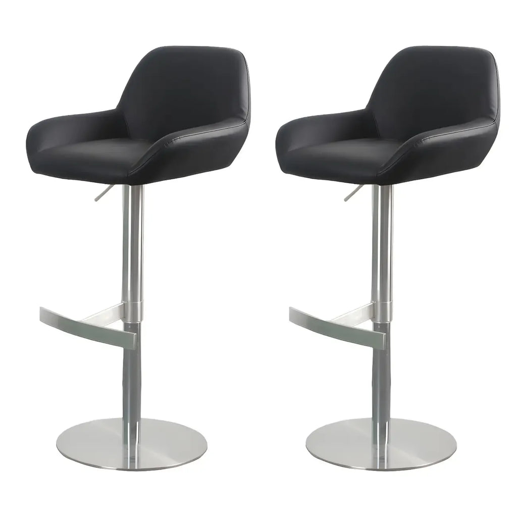 Tabourets de bar pivotants et réglables en métal brillant