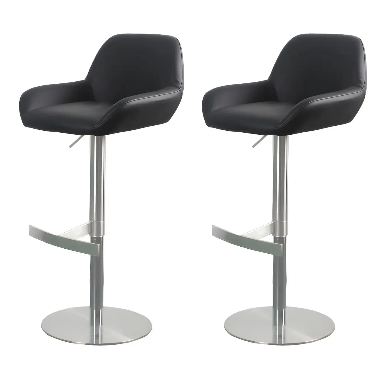 Tabourets de bar pivotants et réglables en métal brillant