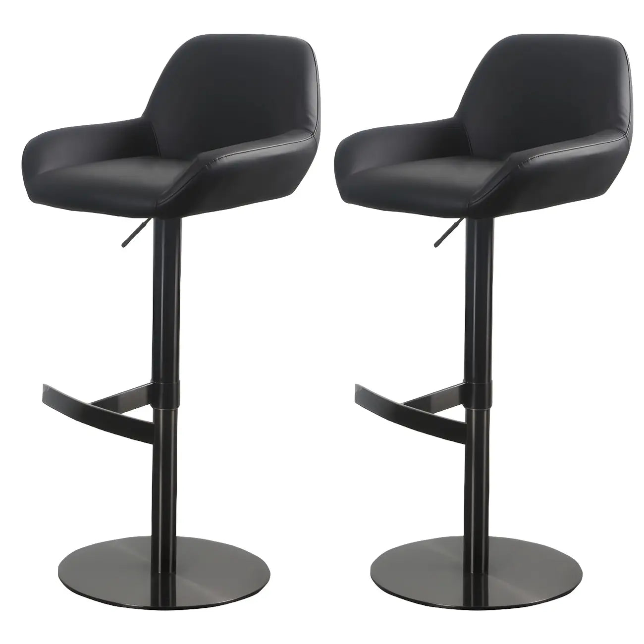 Tabourets de bar pivotants et réglables en métal brillant
