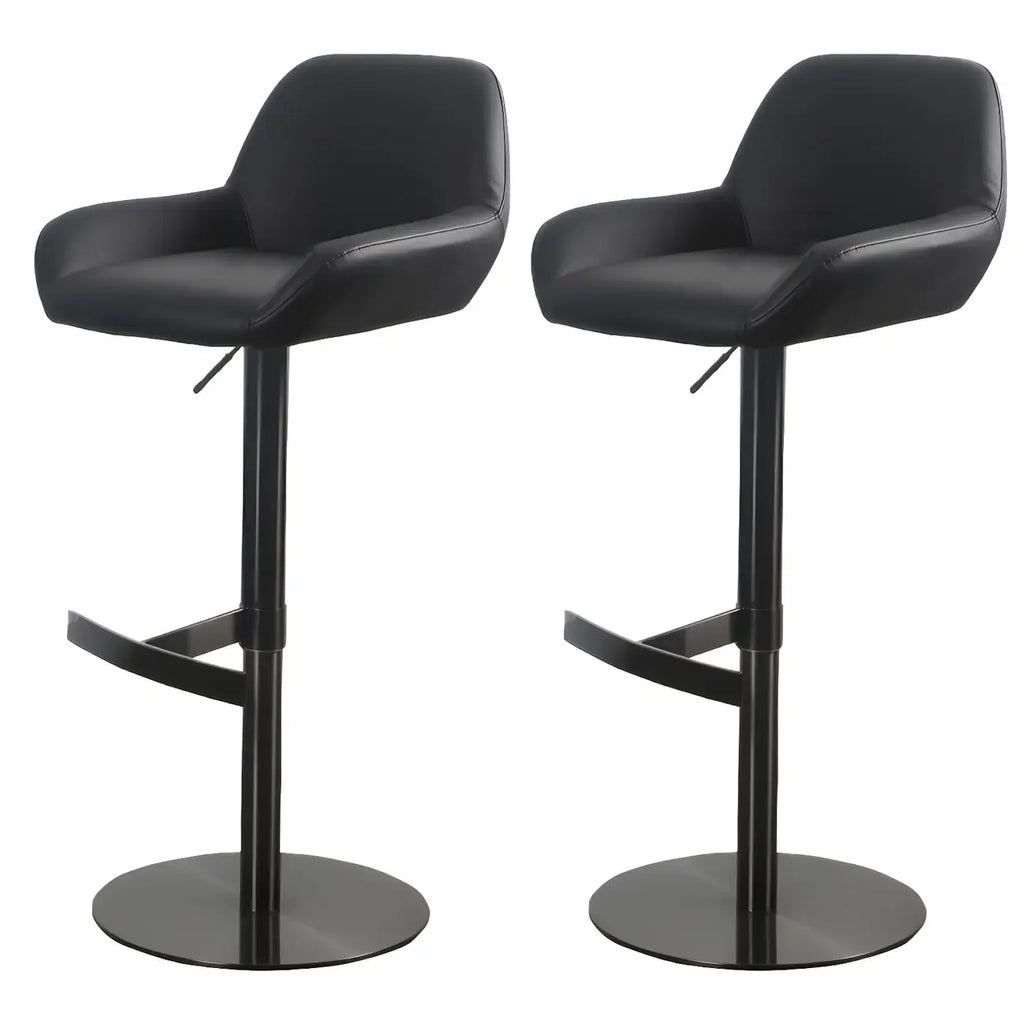 Tabourets de bar pivotants et réglables en métal brillant